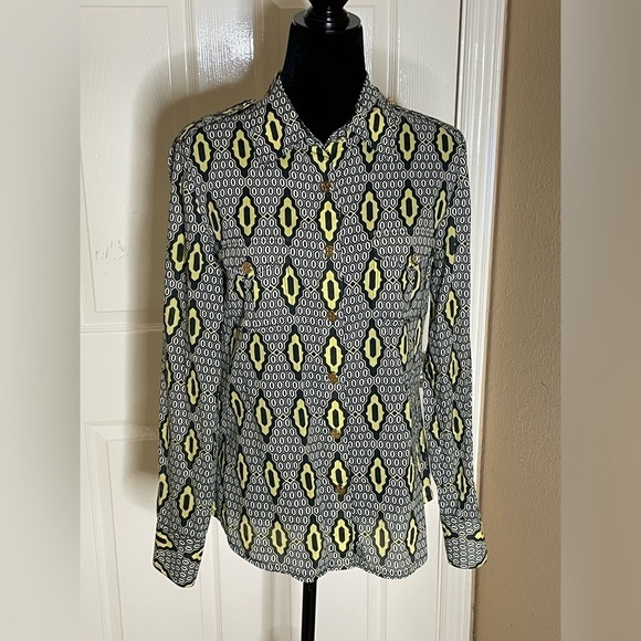 TORY BURCH Printed Long Sleeve Button-Up Top Size: 10​​​​​​​​​ - Picture 1 of 14